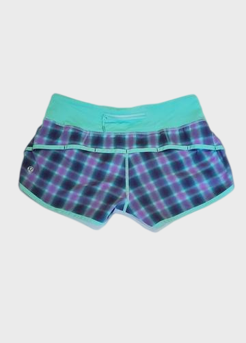 Size 2 - Lululemon Speed Short River Rock/Oasis Ombre Plaid