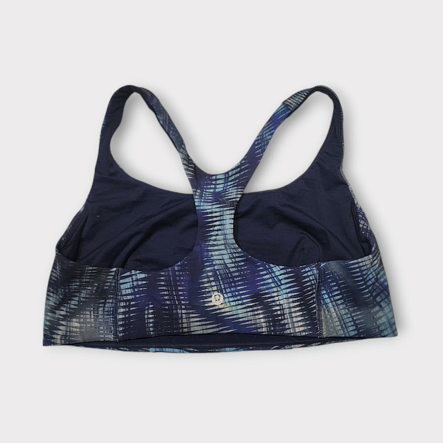 Size 12 - Lululemon Wunder Train Bra *Medium Support, C/D Cup Shapeshifter Flux Blue Multi