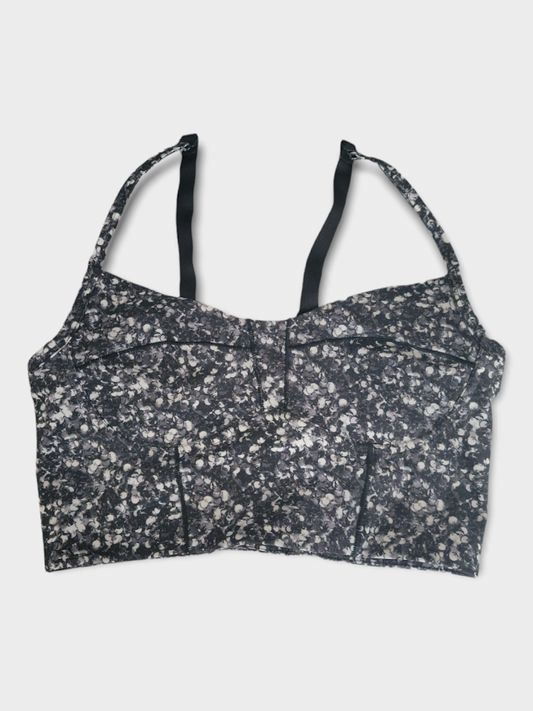 Size 2 - Lululemon Core Set Bra Shimmy Shimmer Black White